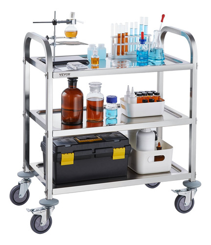 Carrito De Servicio Clinico Laboratorio 3 Niveles Carro Lab