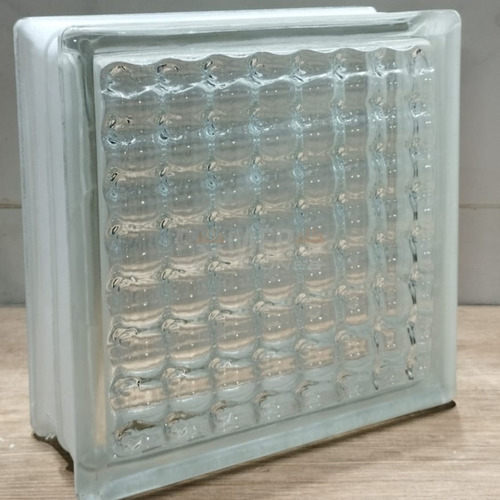 Imagen 3 de 7 de Ladrillo De Vidrio Cuadriculado Cristal 19cm X 19cm X 8cm