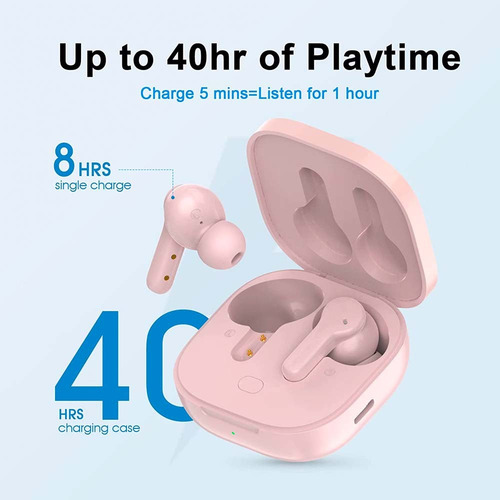 Qcy - Audífonos Inalámbricos Qcy-t13-pink Bt 5.1 - Rosa