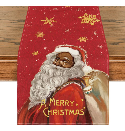 Mantel De Mesa Artoid Mode Black Santa Claus Merry Christmas