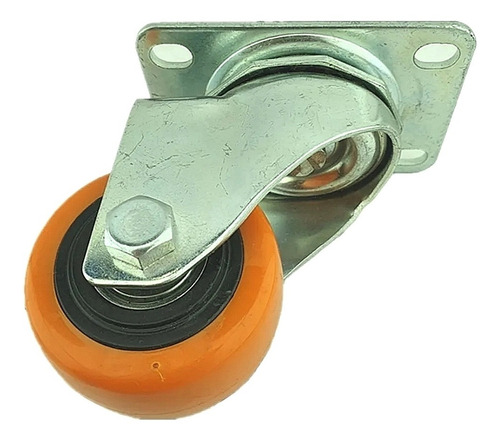 Rueda Naranja Giratoria 2.5 Pulgadas 80kg Base 93x64mm