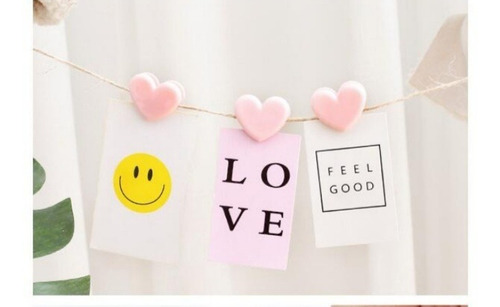 Imagen 3 de 4 de Set De 10 Clips Corazón Manualidades Scrap Decoración