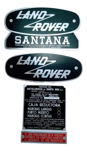 Land Rover Santana Plaquetas Emblemas 
