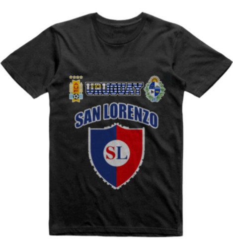 Remera Infantil Negra Uruguay San Lorenzo San Jose