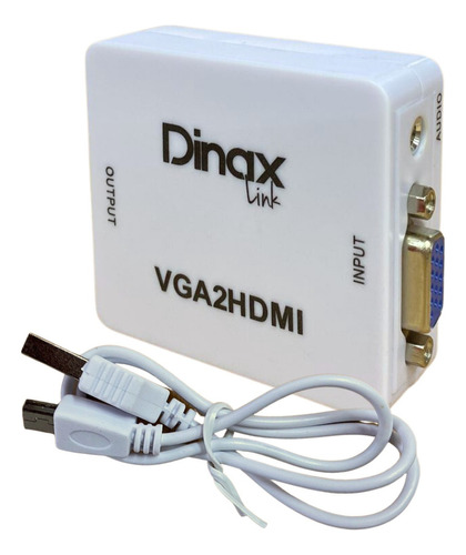 Conversor Vga para Hdmi Adaptador de conversor de vídeo e áudio