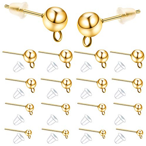 Earring Studs,24 Pcs Stainless Steel Earring Studs Ear ...