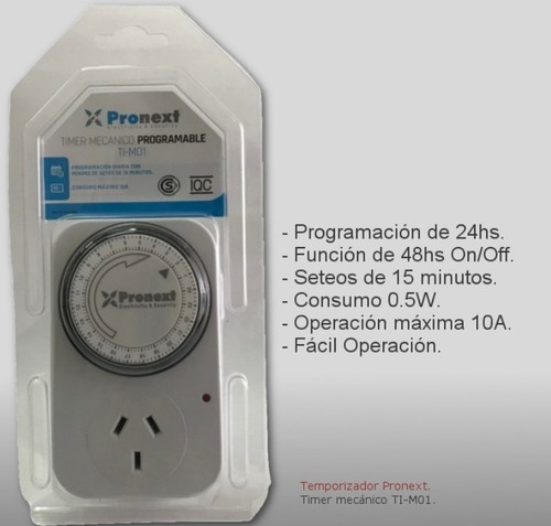 Imagen 2 de 4 de Timer Mecanico Analogico Programable Reloj Enchufable 10amp