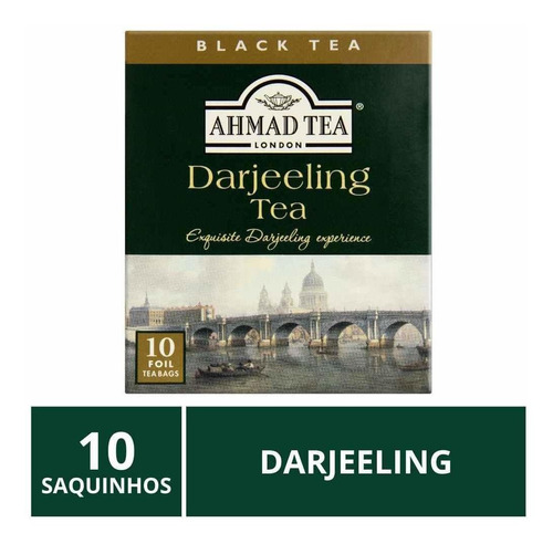 Chá Inglês Ahmad Tea, Chá Darjeeling, 10 Saquinhos.