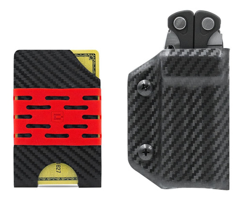 Estuche Fibra Carbono Negra Kydex Para Leatherman Charge