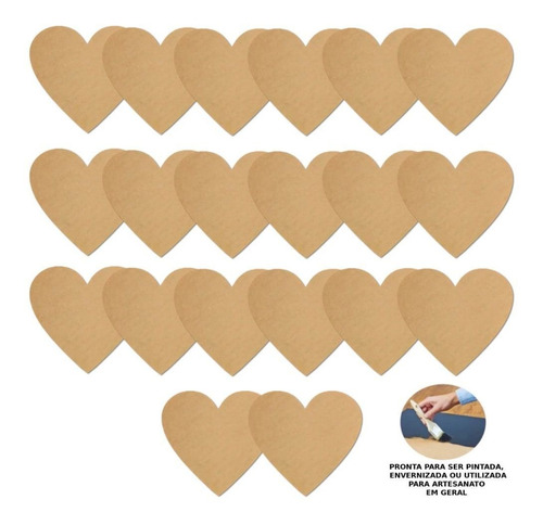 Placas Em Mdf 20 Cm Coração Para Artesanato (20 Unid)