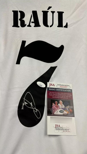 Raúl González Playera Autografiada Real Madrid Certifica Jsa (Usado)