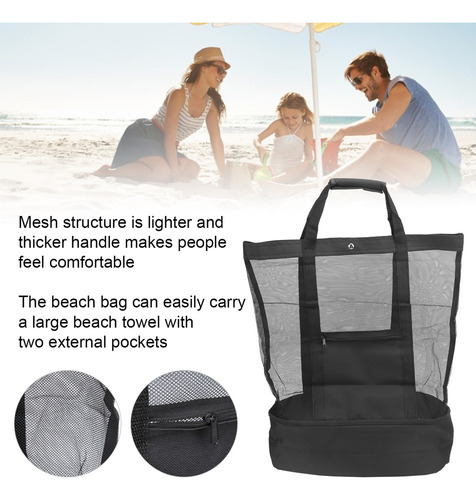 Bolsa De Malla Para Acampar Y Playa Con Bolsa De Refrigeraci