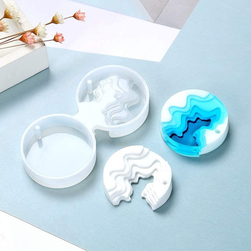 6pcs Colgante Moldes De Joyería De Resina Moldes Silicona