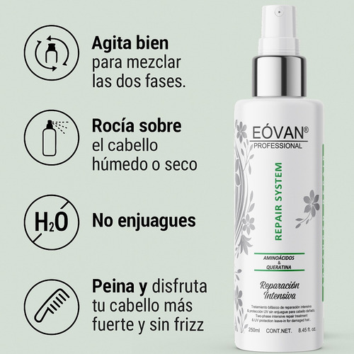 Bifásico De Reparación Amino Keratin System Eóvan 250 Ml