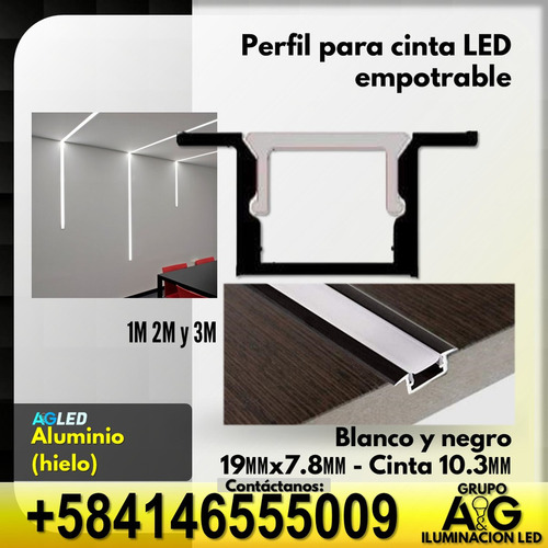 Perfil Superficial Hielo 26x26mm Cinta 24082mm 1mt Ypr26