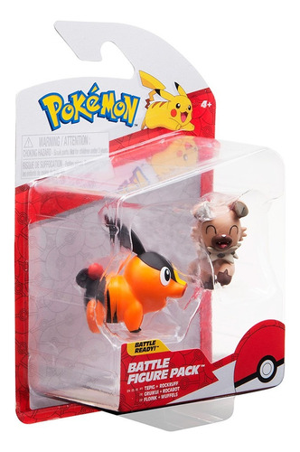 Pokémon Figura De Batalla Coleccionable Tepig Y Rockruff