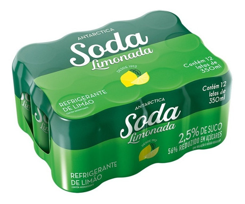 Soda Limonada Antarctica 350ml - Pack Com 12 Unidades