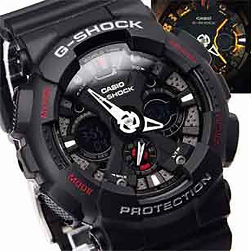 Reloj Casio G-shock GA-120-1adr, color de la correa: negro, color del bisel: negro, color de fondo: negro