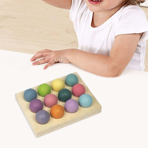 Juguetes Montessori, Bolas De Madera De Con Bandeja, Juego