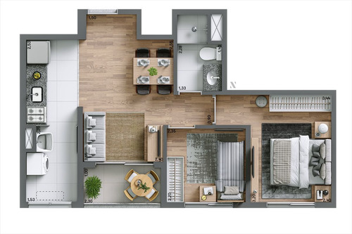 Lançamento Apartamento De 61 M Com 2 Ou 3 Dormitórios