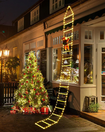 Luces De Escalera Navideñas Con Santa Claus