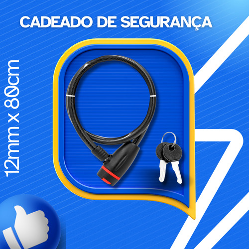 Trava Corrente Cadeado Para Bicicleta Com Chave Ciclismo