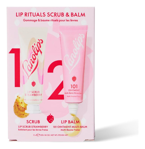 Lanolips Juego De Exfoliante Labial Y Bálsamo Labial De Fres