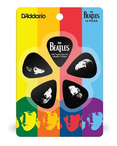 Pack De 10 Púas Conmemorativas Daddario The Beatles - Heavy Color Negro