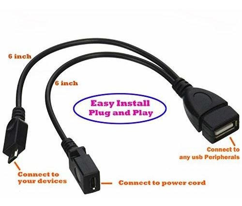 Auvipal 2 1 Adaptador Micro Usb Cable Otg Alimentacion