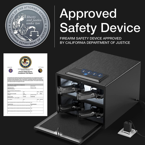 Xdeer Biometric Pistol Safe (fcc  California Doj Certified)