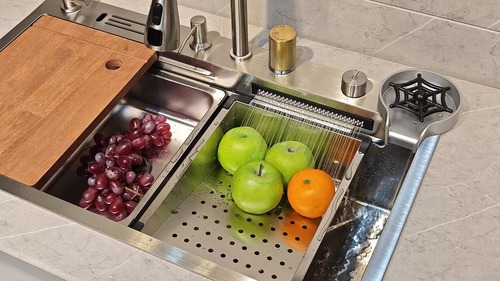 80*45*22cm Fregadero De Organizadores Cocina Tarja De Acero Inoxidable Led Duradero Elegante Y De Alta Gama Adecuado Para Múltiples Escenarios Plateado