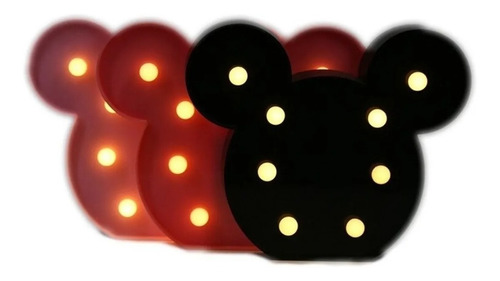 Cartel Mickey Luminoso Con Luz Led A Pila Varios Colores