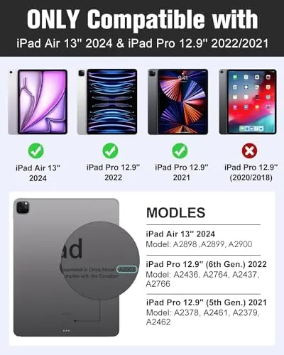 Moko Para iPad Air 13 Pulgadas M2 Case iPad Pro 129 Case Pc