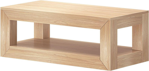 Mesa De Centro Moderna Madera Maciza Color Ruble Plank+beam