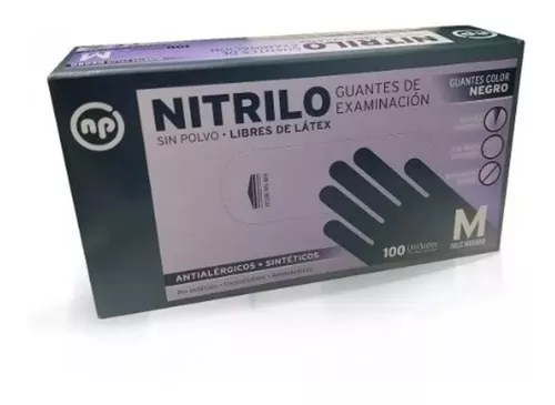 Guantes Nitrilo Caja 100 Unidades Color Negro.