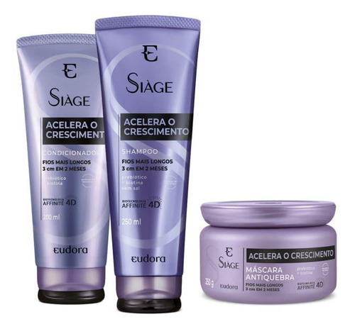 Kit Acelera O Crescimento Siage Eudora 3 Produtos Eudora