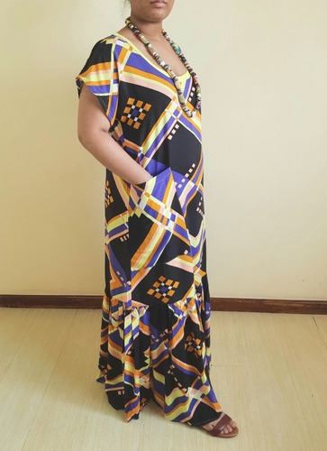 Imagem 2 de 5 de Vestido Feminino Tecido Longo Bárbara