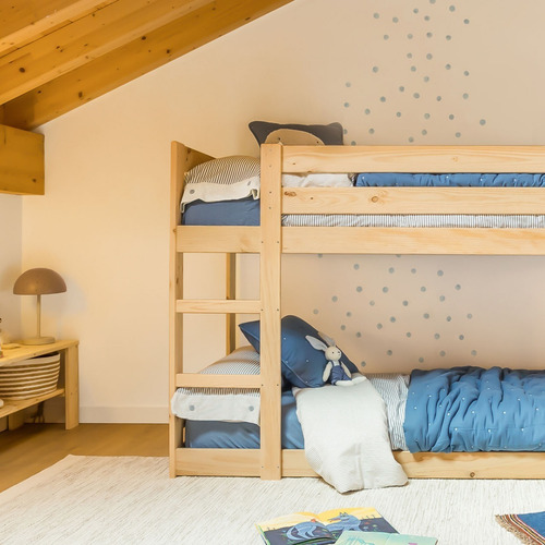 Imagen 4 de 5 de Camarote Infantil Montessori 90 Cm En Madera Pino Ref Litera