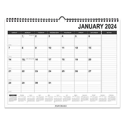 Calendario 2024 De 12 Meses (blanco Y Negro), Calendari...