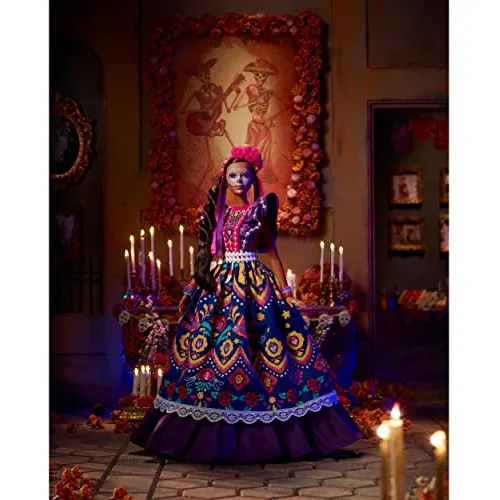 Muñeca Barbie Del Día De Muertos 2022 Con Un Volante Tradici