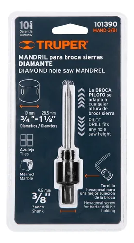 Mandril 3/8' Para Brocasierra Diamante