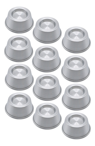De 12pz De Moldes Para Mini Flan Tipo Bombín 9x6.5x3.9cm Color Gris