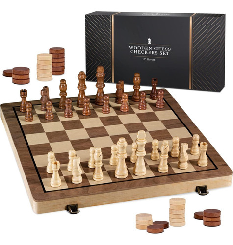 15 Juegos De Ajedrez De Madera - Juego De Mesa De Ajedrez Y