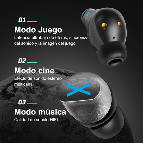 Auricular In-ear Gamer Inalámbrico Omega Gamer K89 Gris Con Luz Led