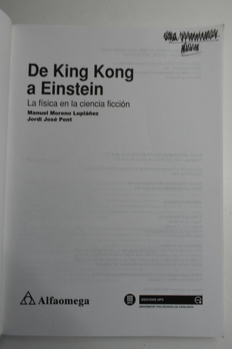 De King Kong A Einstein: La Física En La Ciencia Ficciónc195 (Usado)