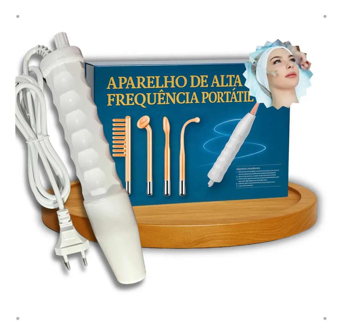 Aparelho Cuphead CH-1265 Estética Alta Frequência Portátil Facial Capilar Limpeza Pele Eletroterapia Skin Care Profissional Anti Rugas