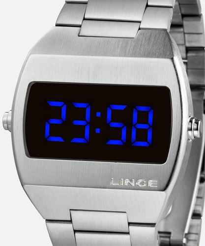 Relogio Lince Mdm4621l Dxsx Digital Prata Led Azul