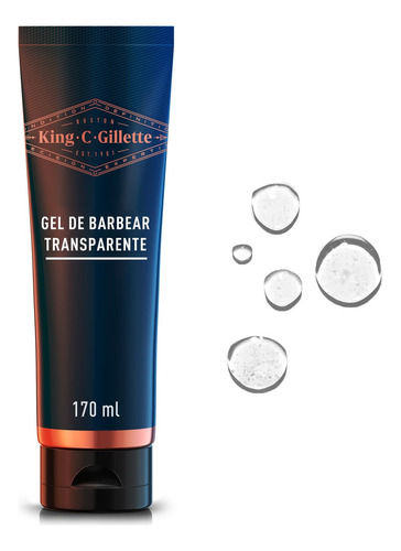 King C. Gillette Gel De Barbear Transparente 170ml