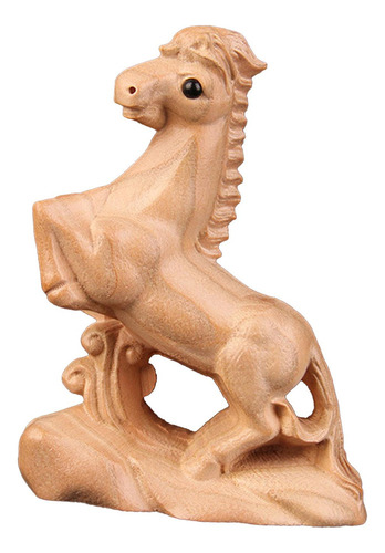 Fa 2 Estatua De Caballo De Madera Tallada A Mano, Estatua De
