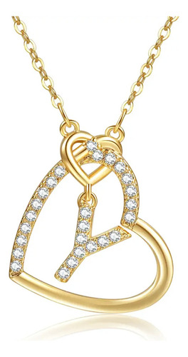 Collares Para Mujer Con Inicial, Joyeria De Acero Inoxidable Color Dorado